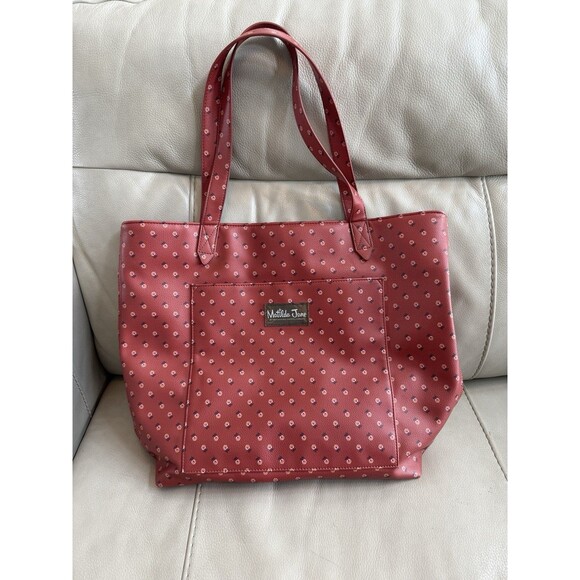 Matilda Jane Handbags - Matilda Jane Large Rose Floral Tote Purse Red Pink Maroon LNC 14x17 Retired
